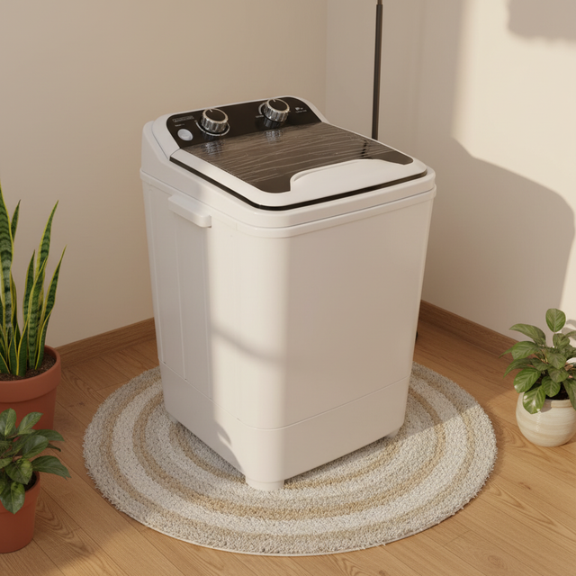 7kg Mini Washing Machine Semi-automatic Small Single Bucket Top Loading Portable Washing Machine Portable