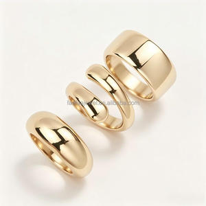 Trendige Nickelfreie Hochwertige 18K <span class=keywords><strong>Gold</strong></span> & Rhodium Plattierte Zinklegierung Ringe für Verlobung Hochzeit Geschenk - Product Image 1
