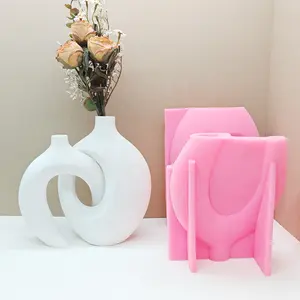 DM918 Nordic Gypse Plâtre Pot De Fleur Moules Pots De Béton Moule En Silicone pour Ciment Fleur Vase Grand