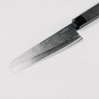 Couteau de tranchage et d'extérieur à lame carrée de 142 mm, manche en bois d'ébène/bois de fer/frêne, en acier à ressort automobile