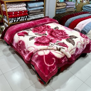 Mùa Đông Ấm Áp 100% Polyester 2 Lớp Hàn Quốc Chồn Rắn Raschel 4Kg Arab In Hình Học Siêu Mềm Động Vật Phim Hoạt Hình Dệt Kim Chăn - Product Image 2