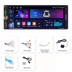 Autoradio Android 1DIN 6,9 pouces, navigation GPS, lecteur BT USB, prise en charge du CarPlay sans fil, Android <span class=keywords><strong>Auto</strong></span>, <span class=keywords><strong>FM</strong></span>/RDS, EQ DSP - Product Image 6