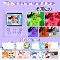 Mini appareil photo instantané pour enfants avec zoom optique et flash intégré, appareil photo numérique HD 1080P pour enfants avec carte MicroSD