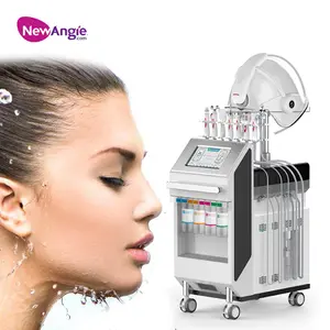 Newangie máquina facial de oxigênio 9 em 1, aparelho facial de clareamento hipermático h2co2