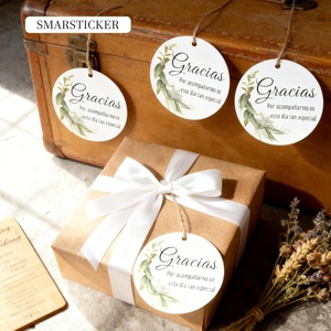 Etiquetas de Agradecimiento Personalizadas en Español con Cuerdas para Colgar, Material de Papel para Regalos y Compras - Product Image 4