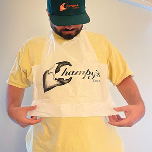 Baberos desechables de langosta de tacto personal personalizados, Baberos de polietileno con lazo para adultos, protegen la ropa para hombres y mujeres - Product Image 6