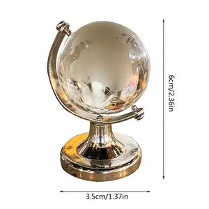 Globe terrestre en verre cristal K9 en gros, artisanat en cristal personnalisé, ornements de bureau, globe terrestre en verre pour cadeaux d'affaires - Product Image 2