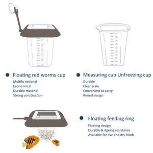 베스트 셀러 레드 웜 피더 어항 흡입 컵이있는 레드 웜 컵 수족관 물고기 먹이 피더 - Product Image 4