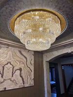 Grand lustre Firefly pour hall d'hôtel, villa, restaurant, salle modèle, avec plafond haut et design artistique créatif, style cube lumineux