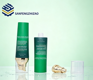 Tube souple personnalisé vert foncé en PE avec bouchon à vis incliné électroplaqué de 25 mm de diamètre pour crème hydratante éclatante - Product Image 5