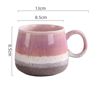 แก้วเซรามิกสไตล์นอร์ดิก แก้วเคลือบสีแบบเรโทร แก้วกาแฟสีไล่ระดับ แก้วของขวัญสำหรับใช้ในบ้าน คาเฟ่ หรือวันหยุด - Product Image 6