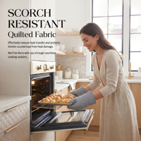 Tissu matelassé en coton résistant à la chaleur 210 ° C pour gants de four, protège-plat, housse de planche à repasser