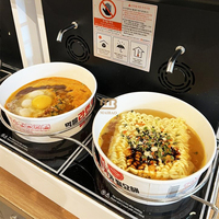 Custom Korean Kimchi Soup Ramen Bowl togo Disposable Kraft Paper Ramen Bowl White Korean Rice Cakes Instant Ramen Induction Bowl