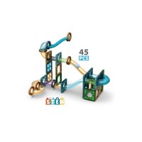 Venta caliente juguetes educativos 69 PCS bloques de construcción magnéticos juego de carreras de mármol de plástico azulejos magnéticos juguete con bola