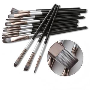 Bveiw Art – Lot de 15 pinceaux en nylon avec étui de transport, pour aquarelle, acrylique et <span class=keywords><strong>peinture</strong></span> à l'<span class=keywords><strong>huile</strong></span>, pinceaux éventail pour artistes - Product Image 3