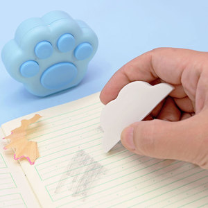 Gomme en forme de patte de gros <span class=keywords><strong>chat</strong></span> et <span class=keywords><strong>taille</strong></span>-<span class=keywords><strong>crayon</strong></span> double en plastique pour enfants avec motif de nuage nouveauté papeterie mignonne en gros - Product Image 3