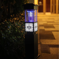 Piège à insectes solaire LED professionnel B2B, IP33, extérieur, 800 mm de hauteur, 5 faces multidirectionnelles, rechargeable, 4500 mAh, anti-moustiques