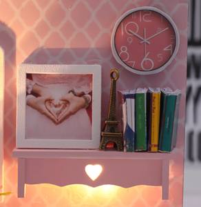 Casa delle bambole in miniatura in legno mobili educativi fatti a mano giocattoli casa delle bambole fai da te con copertura antipolvere - Product Image 5