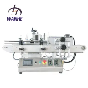 WANHE Automatic Adhesive Sticker table top round bottle labeling machine with conveyor