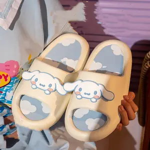 Al Cinnamoroll Kuromi My Melody Chinelos fofos de desenho animado de verão com fundo macio para interior antiderrapante para crianças