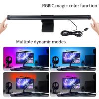Barra de Luz LED USB Dual para Monitor, CCT Frontal, RGB Trasero, Control Táctil, Anti Luz Azul, Cuidado de la Vista, Lámpara Colgante para Pantalla, Oficina, Juegos