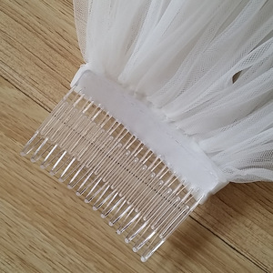 Semplici doppi strati di Tulle fiori corti veli <span class=keywords><strong>da</strong></span> <span class=keywords><strong>sposa</strong></span> con pettine Beige coreano fino alle spalle veli <span class=keywords><strong>da</strong></span> <span class=keywords><strong>sposa</strong></span> <span class=keywords><strong>da</strong></span> donna - Product Image 3