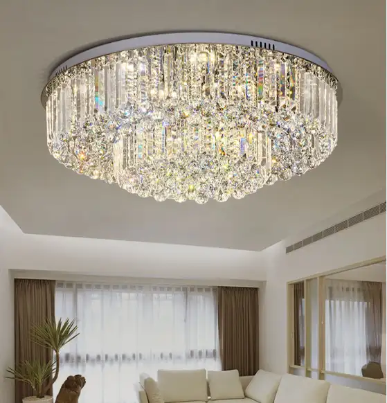 Luxe Gouden Lamp Hoge Kwaliteit Crystal Plafond Kroonluchter Verlichting Slaapkamer Grote Moderne Licht