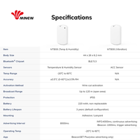 Capteur sans fil de vibration et de température/humidité ACC, balise Bluetooth 5.3 BLE industrielle, autocollant iBeacon, étiquette de suivi d'actifs