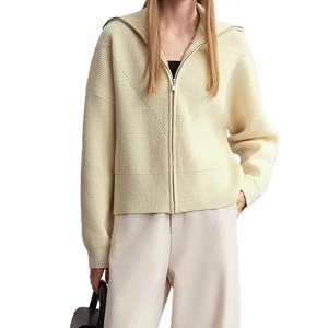 <span class=keywords><strong>Cardigan</strong></span> in Maglia Acrilica <span class=keywords><strong>con</strong></span> Zip e Collo a V, Stile Rilassato, da <span class=keywords><strong>Donna</strong></span>, Abbigliamento Autunnale, Morbido, Caldo e Spesso, Maglione Corto - Product Image 5