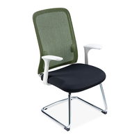 Chaise de bureau fixe en maille blanche avec chaise en maille avec pied fixe