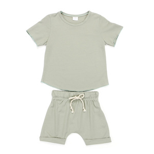 Conjunto de Ropa de Verano para Niños, 2 Piezas, Tela Fresca, Diseño Sólido, para Bebés Niños - Product Image 4