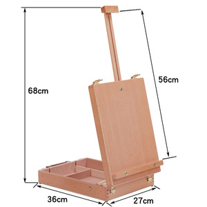 Chevalet de <span class=keywords><strong>dessin</strong></span> en bois portable pour <span class=keywords><strong>peinture</strong></span> à l'huile, boîte de rangement pliable pour matériel artistique - Product Image 4