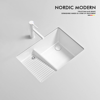 Lavabo rectangulaire en céramique personnalisé moderne pour laver les vêtements, lavabo pour salle de bain moderne