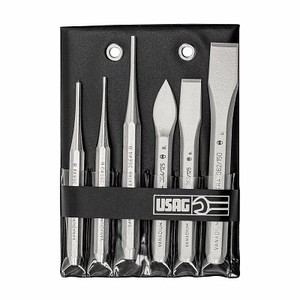 Juego de Cinceles Usag de 6 Piezas con Vástago Redondo Métrico, Herramientas Industriales para Trabajar la Madera - Product Image 1