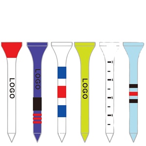 Hot Bán Hàng Biểu Tượng Tùy Chỉnh Dấu Ấn Bằng Gỗ Tre Golf Tees Bền 70Mm & 83Mm Phân Hủy Sinh Học Sọc In Tees - Product Image 1