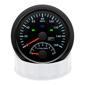 85mm thuyền xe màu đen GPS Speedometer <span class=keywords><strong>160mph</strong></span> W/tacho 0-8000rpm đo 7 màu sắc LED - Product Image 4