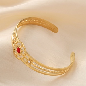 Fashion Fine Jewelry Gold Plated Hollow <b>Adjustable</b> Enamel Sun Bangle <b>Bracelets</b> for Women - Product Image 4