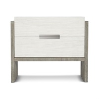Table de chevet de style mi-siècle avec finition antique, 2 tiroirs, en bois, minimaliste, pour la chambre