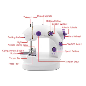 Máquina de coser de tela eléctrica portátil para el hogar multifunción con punto de bloqueo inverso hilo doble para reparación casera - Product Image 6