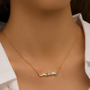 Collar de Plata de Ley 925 Minimalista CANNER con Incrustaciones de Circonita en Forma de Ojo de Caballo, Perla Redonda Cuadrada, Collar de Clavícula para Mujer - Product Image 2