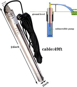 1/2 "1/2สแตนเลสหลอดจุ่มในน้ำ" เต้าเสียบ220-240V 50Hz สกรูลึกปั๊มจุ่มปั๊มอุตสาหกรรมและ <span class=keywords><strong>househ</strong></span> - Product Image 4