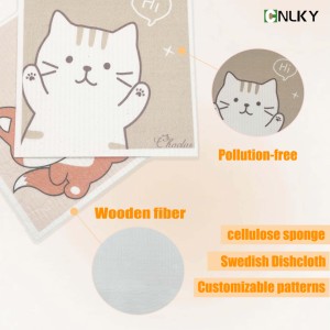 Serviettes de cuisine douces réutilisables, chiffons à vaisselle, chiffon à vaisselle suédois, chiffon à vaisselle en cellulose, éponge de cuisine, <span class=keywords><strong>serviette</strong></span> de nettoyage - Product Image 4