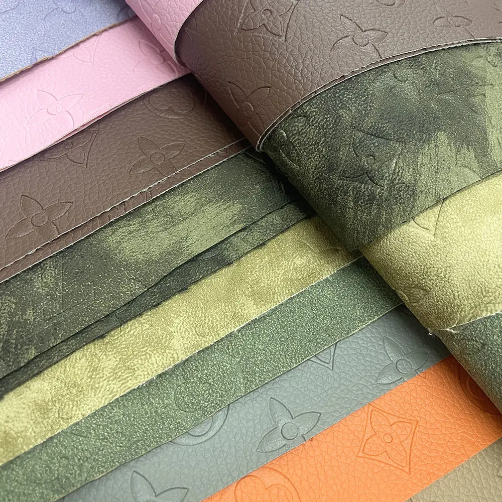 Embossed luxury vinyl Designer Brand artificial leather For Upholstery Bag