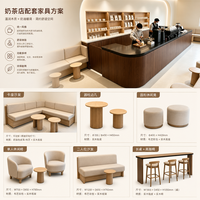Nouveau comptoir de réception commercial en MDF pour café, bar à thé au lait, boulangerie, studio de yoga, magasin de vêtements - Wabi-sabi