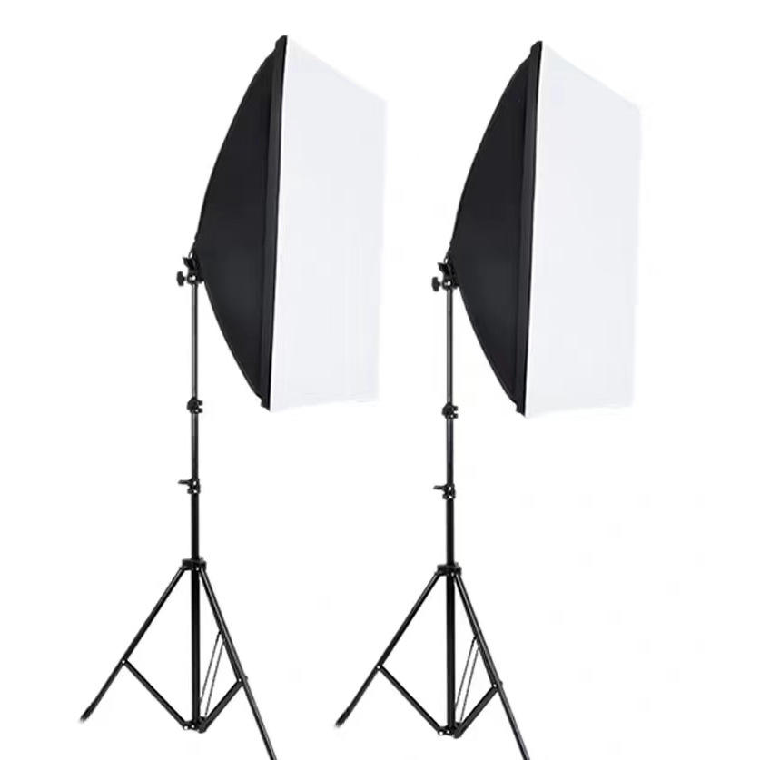 Portable LED Bulb Soft Light Box Kit with Tripod Stand 50*70cm Softbox ...