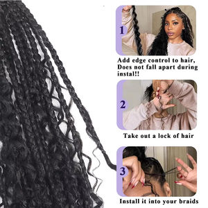 Prix bas, vente en gros, très demandé : <span class=keywords><strong>Cheveux</strong></span> ondulés profonds pour femmes, 20 pouces, 100g, 1 brin/paquet, en fibres haute température - Product Image 4