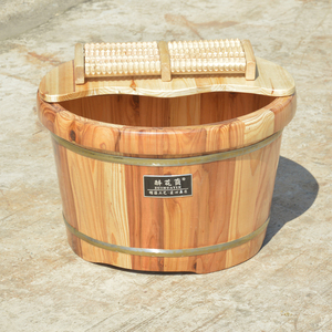 <span class=keywords><strong>Bassin</strong></span> de bain de pieds en <span class=keywords><strong>bois</strong></span> de sapin léger avec couvercle de veau 25cm de hauteur pour un usage domestique simple ou double pour personnes âgées - Product Image 2