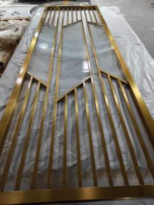 Homedeco Art Deco Indoor/Outdoor Kamer Divider Privacy Scherm Opvouwbare Houten Glazen Scherm Voor Thuis En Op Kantoor - Product Image 3