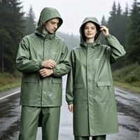 Combinaison de pluie imperméable en PU pour adultes, combinaison de travail en deux pièces non doublée pour le travail en extérieur