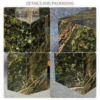 Table basse cube en marbre Calacatta noir et vert, socle bas, de luxe, naturelle, personnalisable, pour salon, table console, table d'appoint